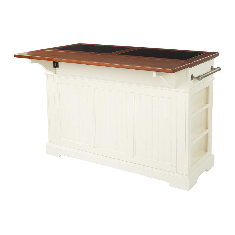 Charlton Home® Bunbury Wood Kitchen Island & Reviews Wayfair